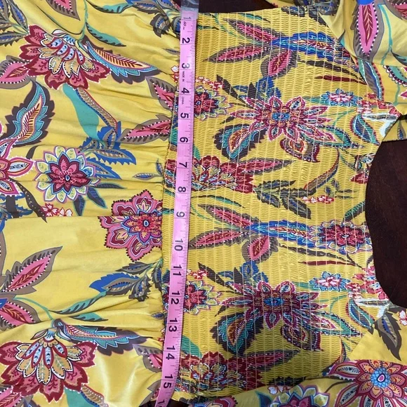 Johnny Was Mladen midi sundress yellow floral - Picture 5 of 12